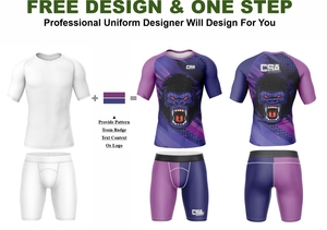 Tenues de compression respirantes pour hommes, personnalisées, imprimées numériquement, pour MMA et BJJ, vente en gros directe d'usine - Product Image 2