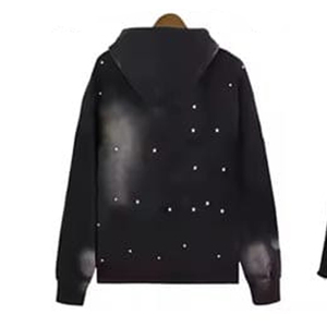 Ensemble de survêtement pour homme avec strass et cristaux, veste à capuche et pantalon de jogging, vêtements de sport élégants, streetwear décontracté, mode - Product Image 3
