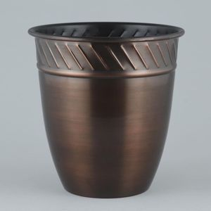 Modern Black Metal <b>Planter</b> with Circular Pattern and Tripod Stand for Indoor Use And Copper Antique Tone - Product Image 5
