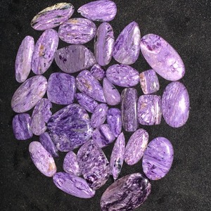 Cristal Curativo Natural, Charoita Violeta Tratada con Calor, Cabujón Suelto, Formas Mixtas, Juego de Colores, Joyería de Alta Calidad - Product Image 5