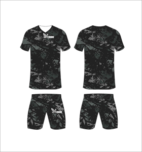Conjunto de Camiseta y Pantalones Cortos de Fútbol Sublimados para Hombre Ferocinus, Cuello en V, Camuflaje, Absorbe la Humedad, Ropa Deportiva para Todas las Temporadas, Venta al Por Mayor - Product Image 1