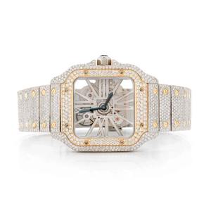 Reloj de Lujo para Hombre, Estilo Hip Hop, con Cristal de Moissanita, Acero Inoxidable, Cuadrado, de Cuarzo, 41 mm - Product Image 1