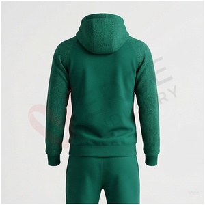 Chándal con Capucha para Hombre, Verde, Geométrico, Manga Larga, Cierre Frontal con Cremallera, Bolsillos Laterales, Transpirable, Informal, para Otoño, Corte Regular - Product Image 2