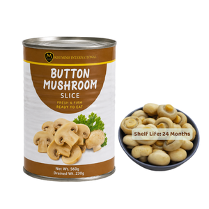 Kim Minh International Champiñones enlatados en salsa, rebanados, 560g, listos para comer, frescos y firmes, conservados en salmuera - Product Image 1