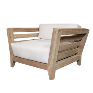 Le fauteuil de jardin <span class=keywords><strong>Adley</strong></span> de Design Warehouse, doté d'un cadre de style rustique et de lattes en teck recyclé robustes. - Product Image 1