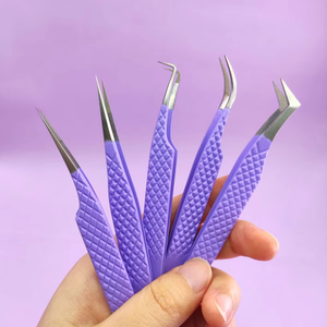 Pinzas Profesionales de Precisión para Pestañas, de Acero Inoxidable de Alta Calidad, Antimagnéticas, Punta Suave, 10 mm de Longitud, para Uso en Salón - Product Image 2
