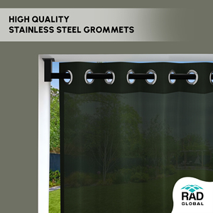 Compre Cortinas para Exteriores Resistentes al Agua en Color Verde Oscuro, Hechas con Tela de Poliéster Teñida en Solución Premium para Patios y Balcones - Product Image 6
