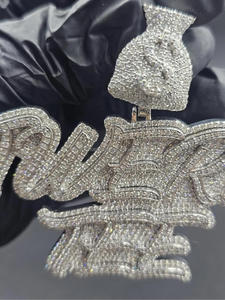 Pendentif personnalisé « TWERK TEE » serti de diamants Moissanite, collier Hip Hop, bijoux brillants, cadeau pour homme et femme - Product Image 4