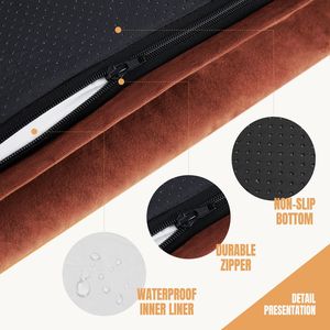 Cama Ortopédica de Espuma Viscoelástica XL de Lujo para Perros de Razas Grandes con Laterales Elevados y Funda Lavable Marrón - Product Image 5