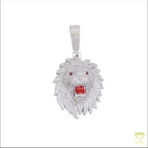 Iced Out Lion <b>Face</b> Pendant In 925 Sterling Silver With VVS Moissanite Diamond Stones Hip Hop Jewelry - Product Image 5