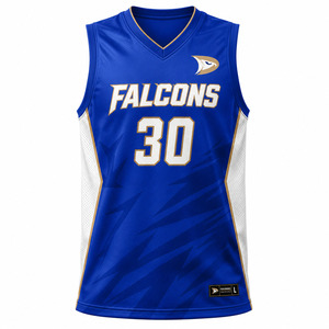 LIONS Basketball Jersey Blue White Gold Sublimated V-Neck Tank <b>Top</b> Men Adult Moisture Wicking 100% Polyester <b>Mesh</b> - Product Image 2