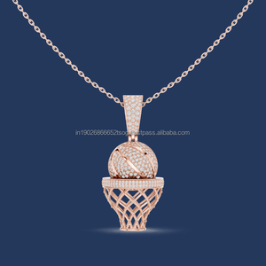 Collares de Plata de Ley 925 para mujer, joyería fina, accesorios de boda, colgante de baloncesto geométrico, collar de cuentas al por mayor - Product Image 1