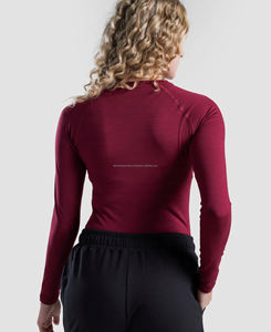 Premium Quality O Neck Compression Women's Fitness Long Sleeve <b>Shirt</b> Quick Dry Spandex <b>Polyester</b> Gym-Wear Digital Printing - Product Image 2