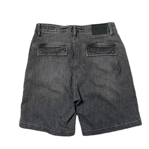 Pantalones Cortos de Mezclilla Cargo Negros para Hombre, Cintura Media, Cierre de Botones, Transpirables, Ecológicos, Estilo Bermuda, Color Sólido, 100% Algodón Canvas - Product Image 3