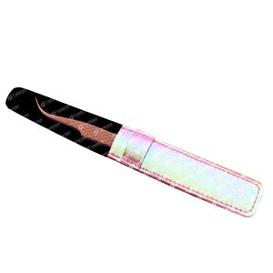 Pinzas de pestañas semicurvadas de acero inoxidable OEM al por mayor, pinzas de extensión de pestañas puntiagudas, etiqueta Personal, todos los colores disponibles - Product Image 6