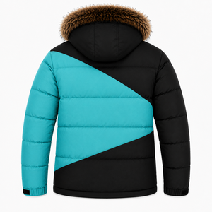 OEM <b>Mens</b> Hooded Puffer <b>Jacket</b> Thick Padded Ripstop Coat Custom Embroidery Water Repellent Outdoor Winter Wear - Product Image 3