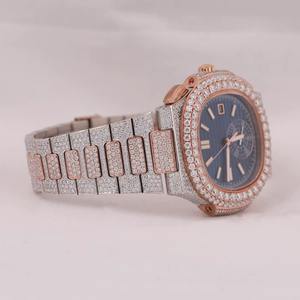 Montre de luxe pour homme en moissanite et diamants, style hip-hop, bracelet en acier, cadeau d'anniversaire parfait pour les occasions spéciales - Product Image 2