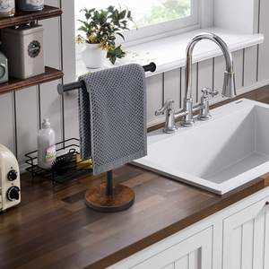 Soporte para Toallas de Mano, de Madera, con Base Pesada, Independiente, para Baño, Cocina, Encimera, Tocador - Product Image 3