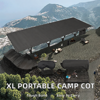 Lit de camping pliable moderne extra large avec cadre métallique, lit simple portable pour la randonnée, les voyages, le repos, l'extérieur et l'hôpital