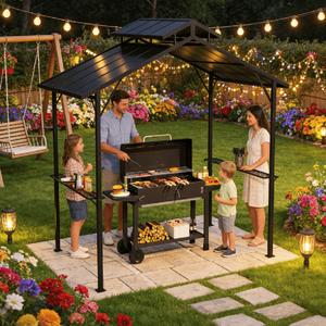 Gazebo in Legno per Barbecue, Elegante Tettoia e Pergola per Intrattenimento all'Aperto - Product Image 1