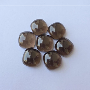 Natural Smoky Quartz Cabochon Square <b>Cushion</b> Shape Calibrated Loose Gemstone Custom Sizes Available - Product Image 4
