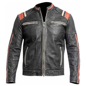 Chaquetas de cuero para hombre de color sólido, material suave, precio al por mayor, chaqueta de cuero informal muy demandada para hombre - Product Image 1