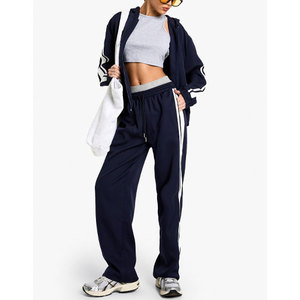 <b>Trousers</b> Winter Casual 100% Cotton Fleece <b>Drawstring</b> Closure High Quality Quick Dry Customized Women's Hip Hop Sportswear - Product Image 5