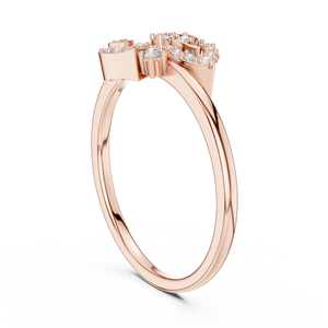 Anillo Delicado con Acentos Florales y Diamantes para Mujer – Elegante Diseño de Hoja con Diamante Brillante Cultivado en Laboratorio, Joyería con Acabado en Oro Rosa - Product Image 2