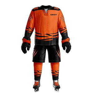 En stock, uniforme de hockey sur glace 100% polyester respirant, couleur et logo personnalisés, best-seller, livraison directe d'usine - Product Image 1