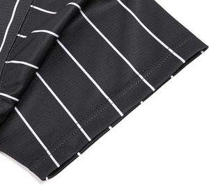 Camiseta de Béisbol B-SYCHMBIE Unisex a Rayas Blancas y Negras, Manga Corta, Cierre con Cordón, Corte Regular, Transpirable, con Nombre del Equipo Impreso - Product Image 3