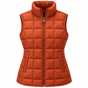 New Winter Arrival <b>Womens</b> Bright <b>Pink</b> Lightweight Packable Polyester Filled Nylon Puffer <b>Vest</b> Zippered Front Quilted Design - Product Image 3