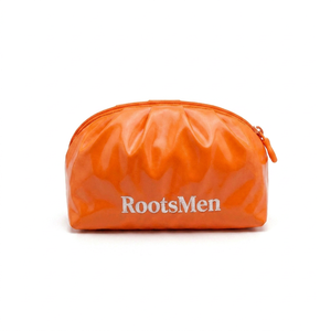 RootsMen orange Polyester Cosmetic Bag Medium Size Zipper Closure Portable Letter Pattern Simple Style - Product Image 4