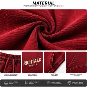 Pantalones de Lavado Ácido de Alta Calidad al por Mayor, Colores y Tallas Personalizables, Corte Recto Medio, Casual, de Poliéster/Algodón Pesado, Venta en Línea - Product Image 6