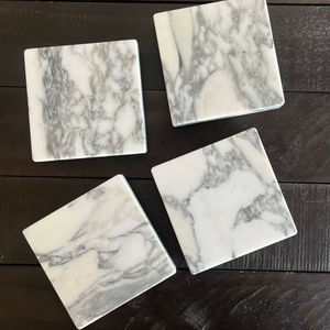 Most Selling Arabescato Corchia <b>Marble</b> Square Coaster <b>Set</b> With Natural Finish For Luxury Home Decor <b>Coffee</b> <b>Table</b> and Drink Use - Product Image 1