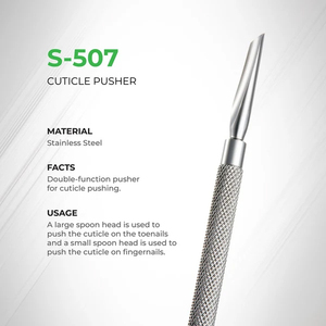 Pousse-cuticules S-507 à double face avec grip diamanté, outils de manucure pour l'élimination des cuticules, finition miroir - Product Image 2