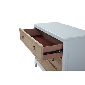 Rifinitura oceano 3 cassetti sala cassettiera con facciata in canna eleganti mobili da soggiorno - Product Image 4