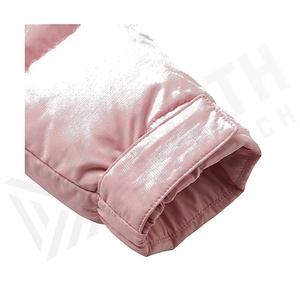 Abrigo Acolchado Rosa para Mujer, Manga Larga, Cuello Alto, Invierno, Resistente al Viento, Relleno Grueso de Poliéster, Chaqueta Larga - Product Image 6