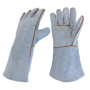 Gants de soudeur en cuir de vachette ignifuge, protection industrielle, résistants aux flammes, pour le travail et la sécurité, en promotion - Product Image 1