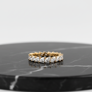 Anillo de Eternidad H&F Clásico de Oro Sólido de 14K con Diamante de Laboratorio de 1.3 Quilates, Corte Marquesa, para Compromiso, Boda o Regalo - Product Image 3