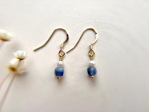 New Arrival Classic Cut Kyanite & Freshwater <b>Pearl</b> <b>Earrings</b>, Genuine Kyanite Cube Gold <b>Pearl</b> Dangle <b>Earrings</b> Jewellery For Women - Product Image 1