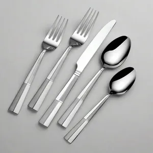 Juego completo de cubiertos de acero inoxidable, que incluye cuchara, tenedor y cuchillo, para el hogar y eventos, multiusos. - Product Image 2