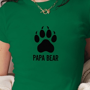 เสื้อยืดแฟชั่นสั้นพ่อหมีผู้หญิง - Product Image 2