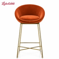 Chaise de bar moderne à pieds hauts pour chambre à coucher, avec structure métallique, design stable pour usage domestique et commercial