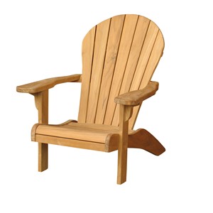 Fauteuil Adirondack en teck pour extérieur, chaise de jardin rustique en bois, chaise longue de patio durable avec design à pieds coniques - Product Image 1