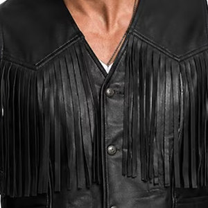 <b>Men</b> <b>Suede</b> Western Fringe Vest Cowboy Sleeveless <b>Jacket</b> Leather Tassel Biker Festival Rodeo Wear Wear Premium OEM Apparel - Product Image 4