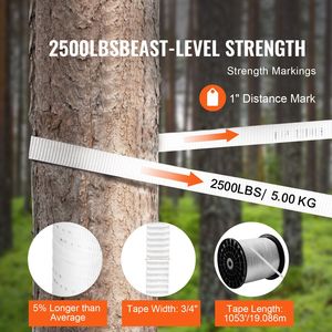 3/4\" X 1053 Mule <b>Polyester</b> Pull Tape Flat Rope Cable <b>Ties</b> with 2500 Lbf Tensile Capacity Printed Webbing Package - Product Image 2