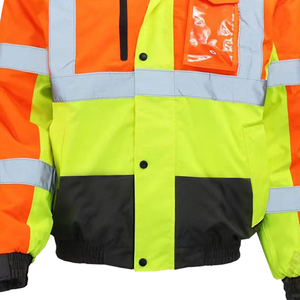 Zipper Closure Factory Price Polyester Knitted Fabric 320g High Visibility Customized Safety Jacket - Product Image 6