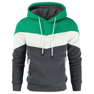 Sweat-shirts à capuche pour hommes en tissu tricoté, imprimés et brodés sur mesure, couleur contrastée, automne, bonne qualité, service OEM - Product Image 1