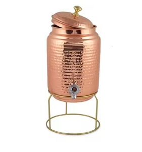 Designer Copper Water <b>Dispenser</b> Storage Vessel with Tap for <b>Drinking</b> Water Suitable for Home Kitchen Restaurant and Event Use - Product Image 2