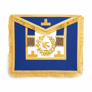 Tablier de grand officier de la franc-maçonnerie, tablier de gardien de charité en tenue complète, tablier à franges dorées, tablier brodé à la main - Product Image 1